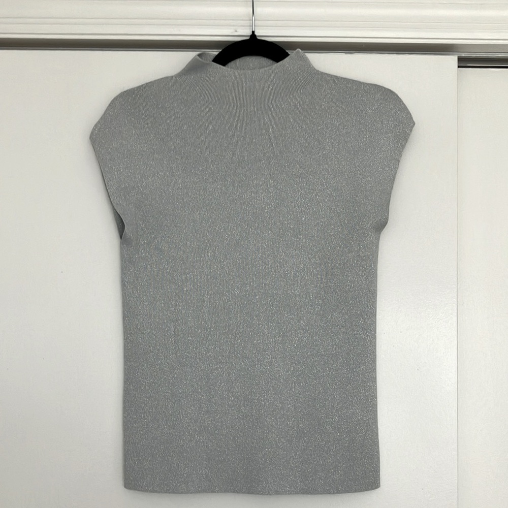 Ann Taylor - Silver - Sparkly - High Neck